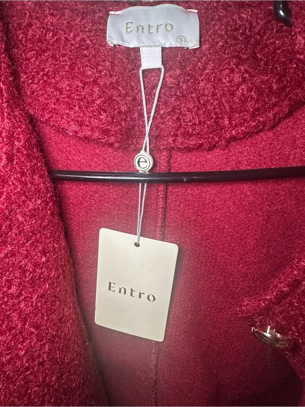 entro Burgundy Textured Cropped Blazer Jacket
